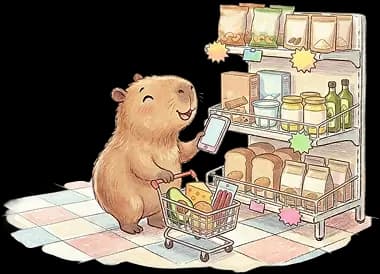 Illustration of a capybara. Keto Peek checks grocery foods for keto.